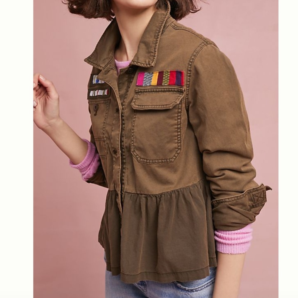 Anthropologie Peplum Military Jacket